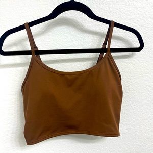 Brown active sports bra